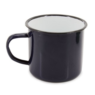 Taza mug estilo retro de metal esmaltado personalizada